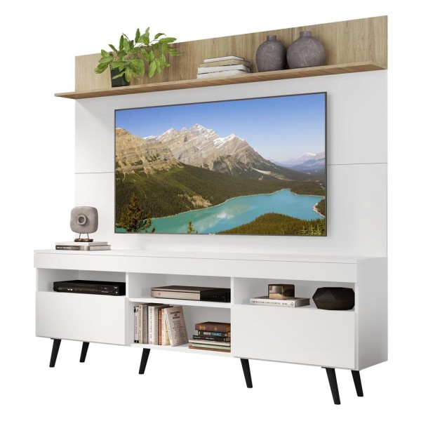 Encontraproduto.com.br - Rack Retrô Com Painel E Suporte Tv 65