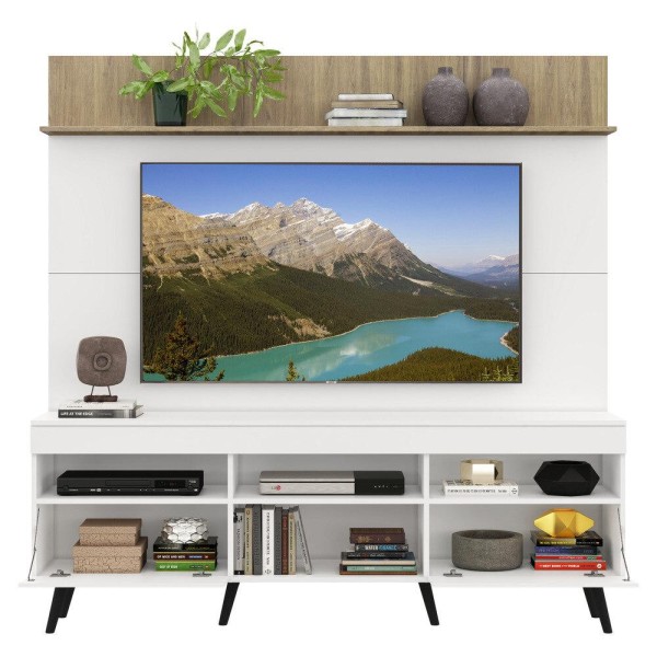 Encontraproduto.com.br - Rack Retrô Com Painel E Suporte Tv 65