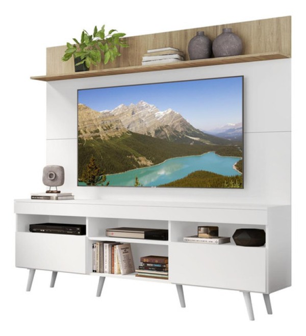 Encontraproduto.com.br - Rack Retrô Com Painel E Suporte Tv 65