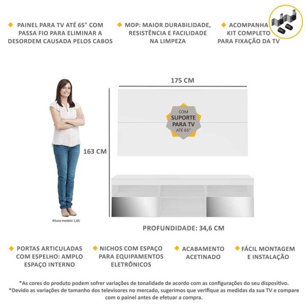 Encontraproduto.com.br - Rack com Painel e Suporte TV 65