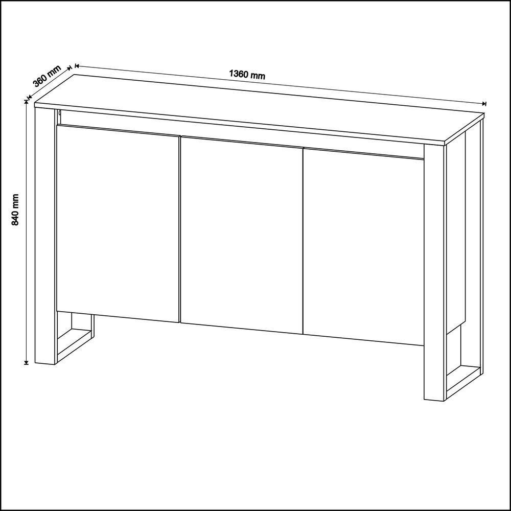 Encontraproduto.com.br - Balcão Escritório Com 3 Portas Multimóveis Vcr25044 Nogal Nogal