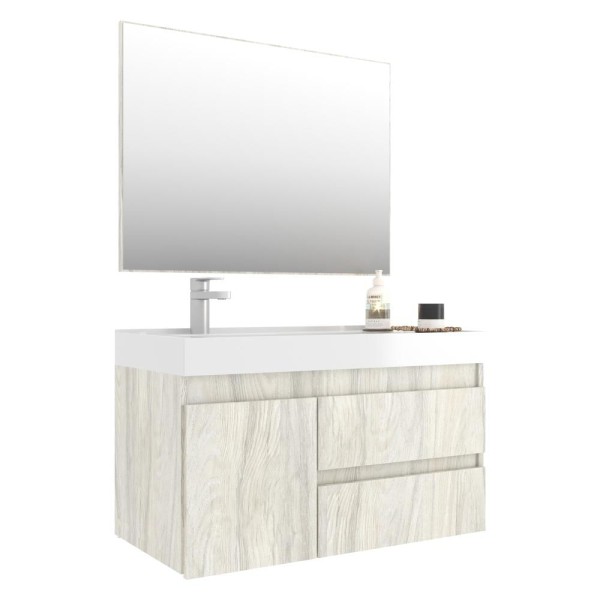 Encontraproduto.com.br - Gabinete Banheiro Cuba E Espelheira 80Cm MultimóveisVcr10074