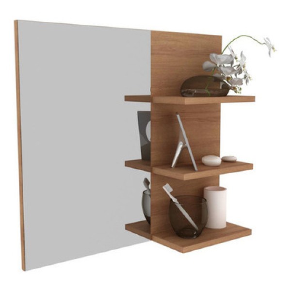 Espelheira Para Banheiro 60Cm Multimóveis Vcr10088 Branco Branco