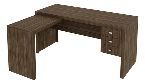 Escrivaninha/mesa Escritório De Canto Multimóveis Vcr25016 Cor Nogal