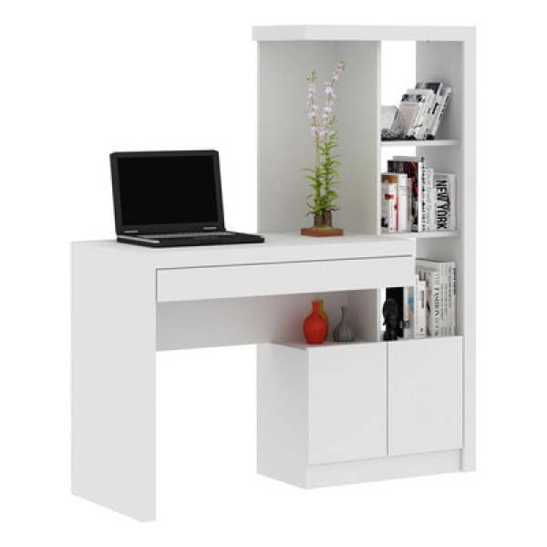 Escrivaninha Estante Com 2 Portas E Gaveta Multimóveis Vcr25040 Branco Branco