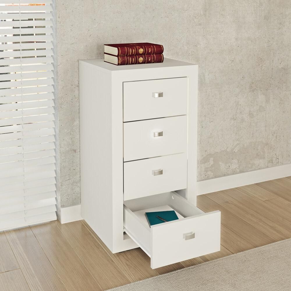 Encontraproduto.com.br - Gaveteiro Com 4 Gavetas Multimóveis Vcr25035 Branco Branco