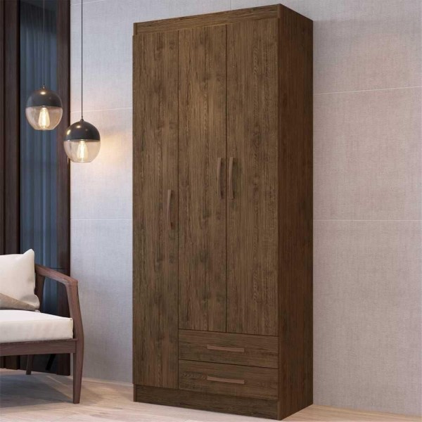 Guarda-Roupa 3 Portas 2 Gavetas Amsterdã Multimóveis VCR4153