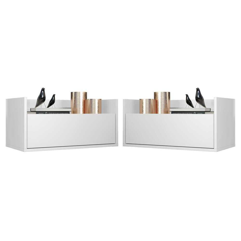 Encontraproduto.com.br - Kit com 2 Mesas de Cabeceira 60cm Suspensa Multimóveis V3632