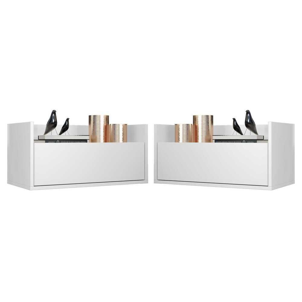 Encontraproduto.com.br - Kit com 2 Mesas de Cabeceira 60cm Suspensa Multimóveis V3632