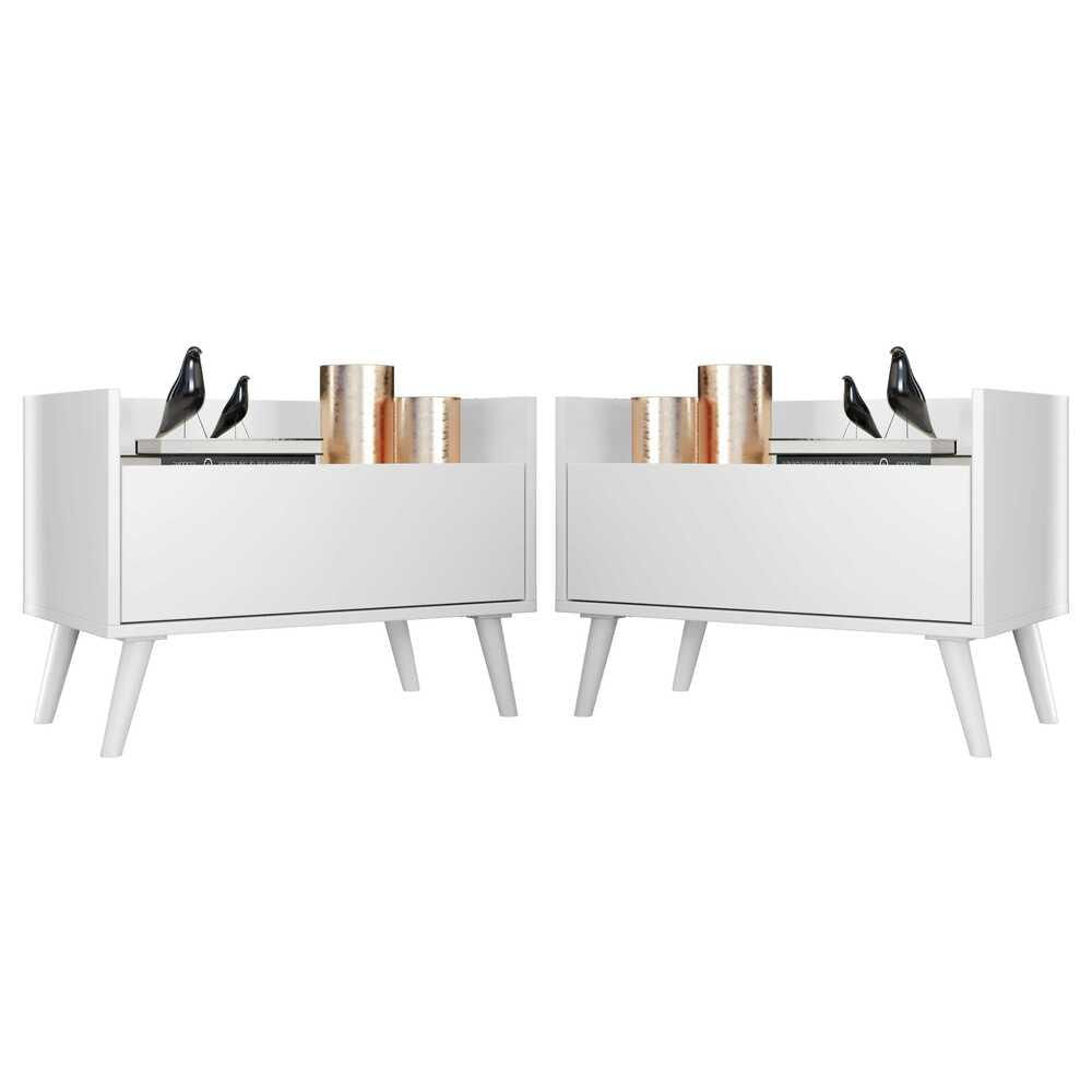 Encontraproduto.com.br - Kit com 2 Mesas de Cabeceira 60cm Retrô Multimóveis V3633