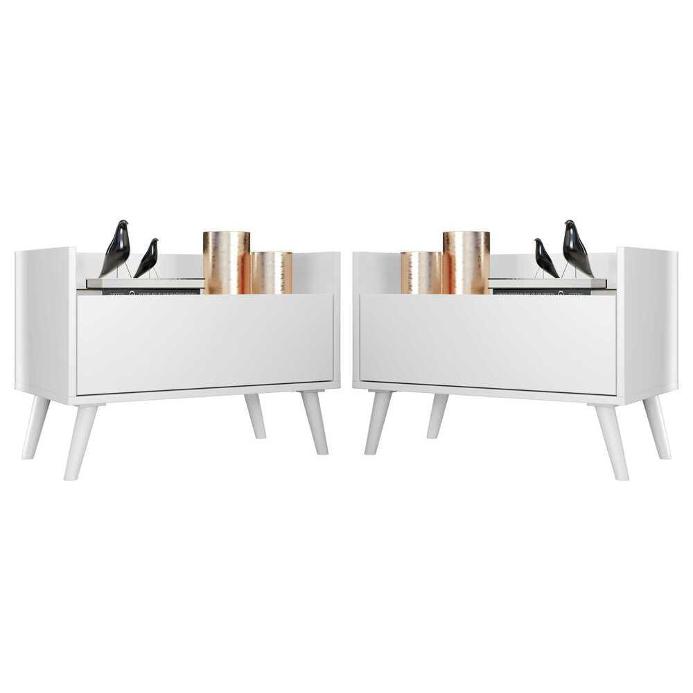 Kit com 2 Mesas de Cabeceira 60cm Retrô Multimóveis V3633