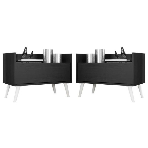 Encontraproduto.com.br - Kit com 2 Mesas de Cabeceira 60cm Retrô Multimóveis V3633