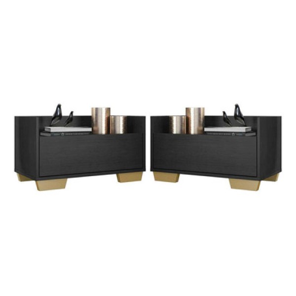 Encontraproduto.com.br - Kit com 2 Mesas de Cabeceira 60cm Multimóveis V3634
