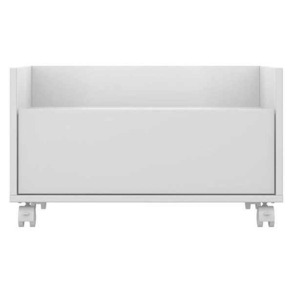 Kit Com 2 Mesas De Cabeceira 60Cm Com Rodízios Multimóveis V3635 Branca Branco