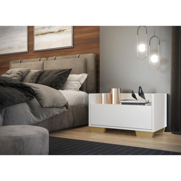 Encontraproduto.com.br - Kit com 2 Mesas de Cabeceira 80cm Multimóveis V4003