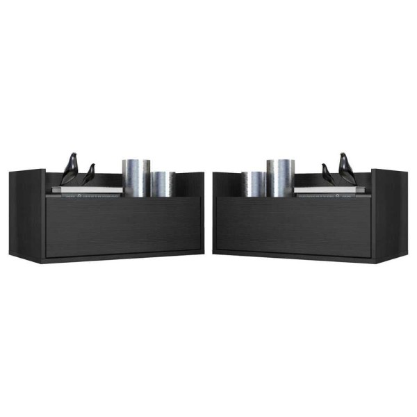 Encontraproduto.com.br - Kit com 2 Mesas de Cabeceira 80cm Suspensa Multimóveis V4005