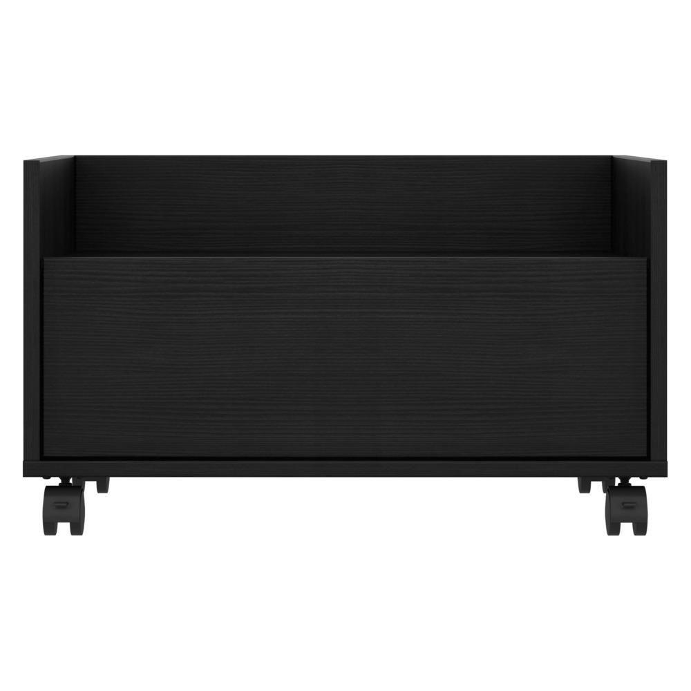 Mesa De Cabeceira 80Cm Com Rodízios Multimóveis V4006 Preta Preto
