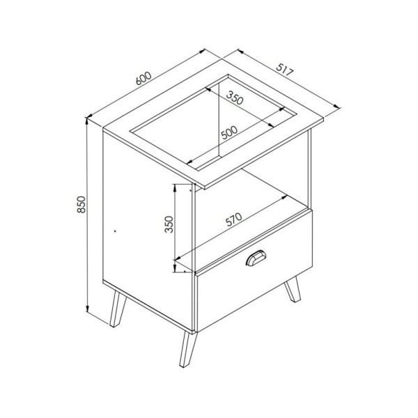 Encontraproduto.com.br - Balcão Retrô Para Forno E Cooktop Multimóveis Cr20094 Branco Branco