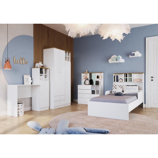 Encontraproduto.com.br - Cama Infantil Com Nichos Para Colchão 188x88cm Multimóveis Cr40069 Branca Branco
