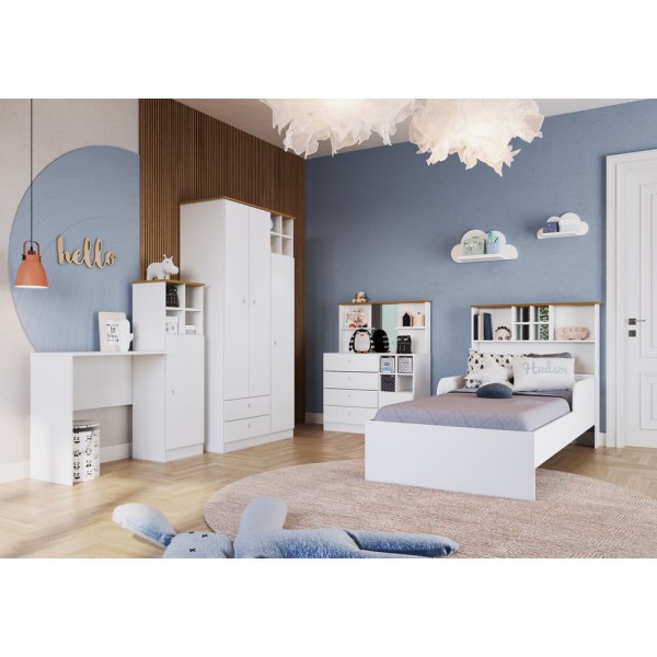 Encontraproduto.com.br - Cama Infantil Com Nichos Para Colchão 188x88cm Multimóveis Cr40069 Branca Branco