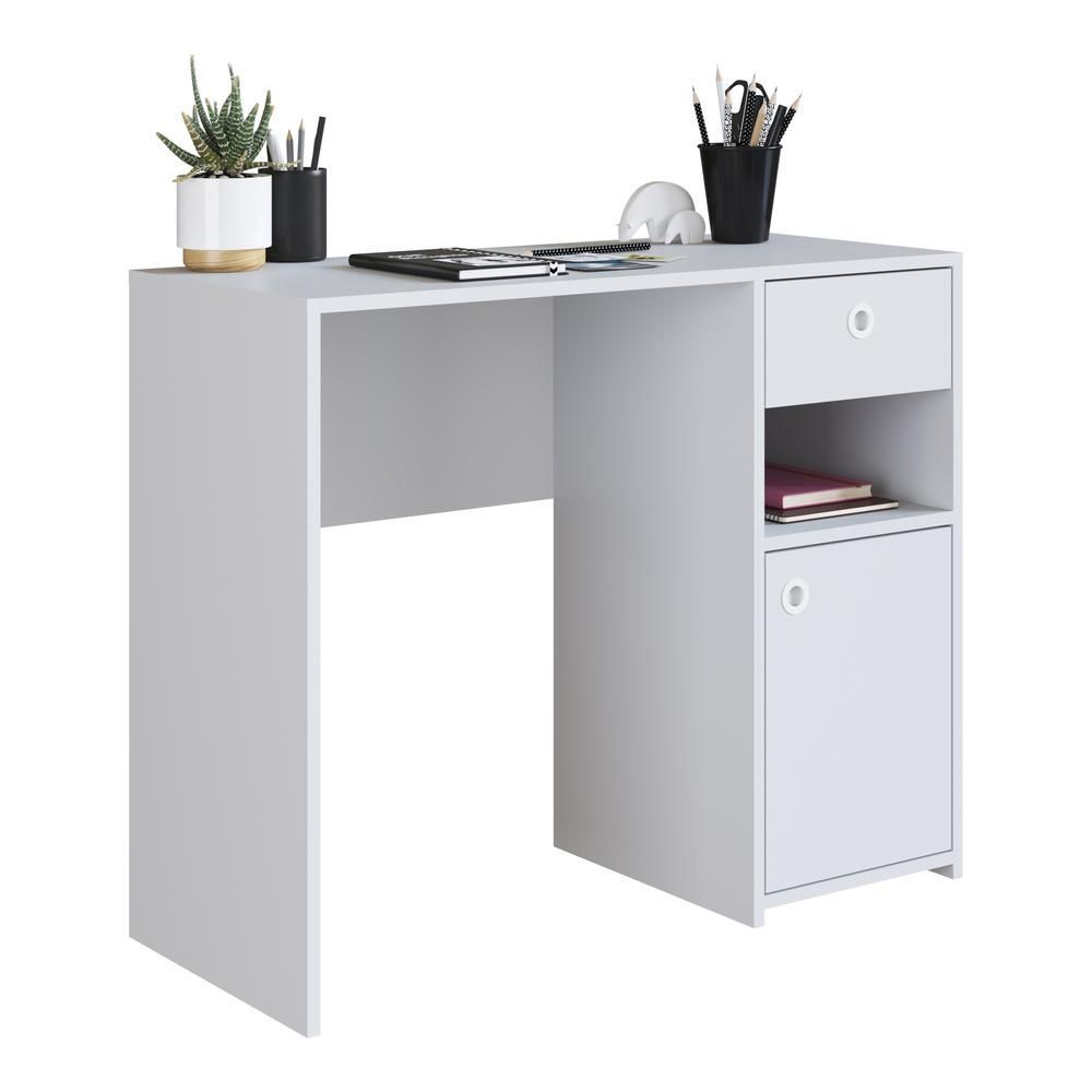 Encontraproduto.com.br - Escrivaninha com 1 Porta e 1 Gaveta Multimóveis CR25234 Branco