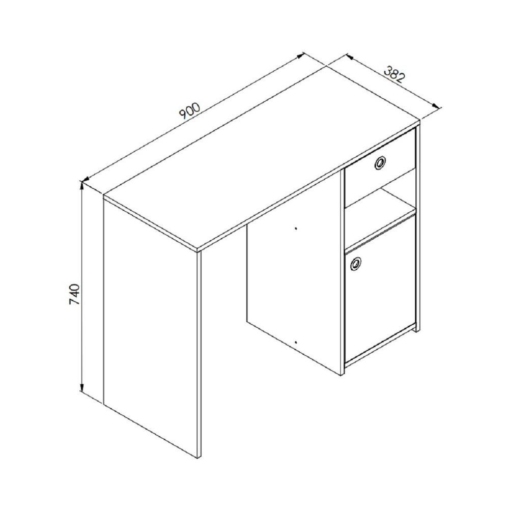 Encontraproduto.com.br - Escrivaninha com 1 Porta e 1 Gaveta Multimóveis CR25234 Branco