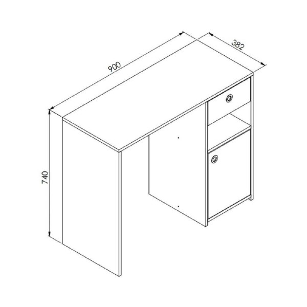 Encontraproduto.com.br - Escrivaninha com 1 Porta e 1 Gaveta Multimóveis CR25234 Preto
