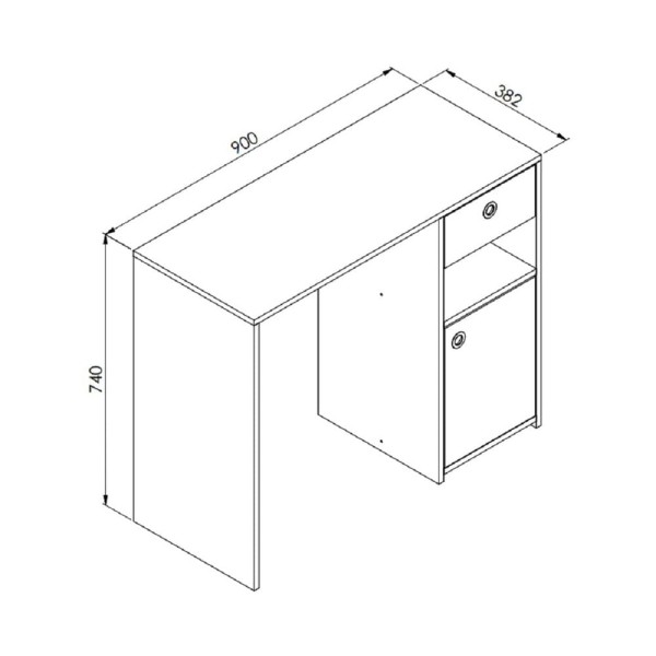 Encontraproduto.com.br - Escrivaninha com 1 Porta e 1 Gaveta Multimóveis CR25234 Preto