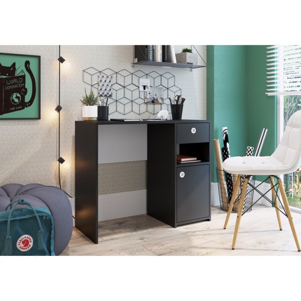 Encontraproduto.com.br - Escrivaninha com 1 Porta e 1 Gaveta Multimóveis CR25234 Preto