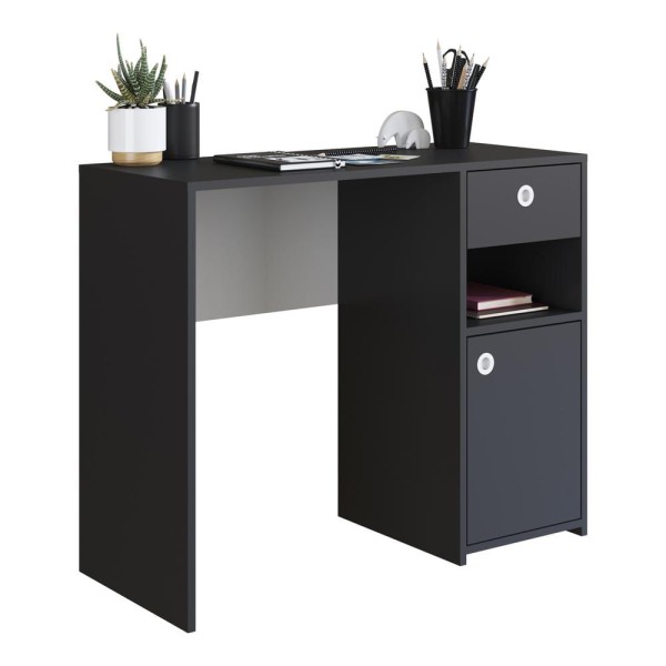 Encontraproduto.com.br - Escrivaninha com 1 Porta e 1 Gaveta Multimóveis CR25234 Preto