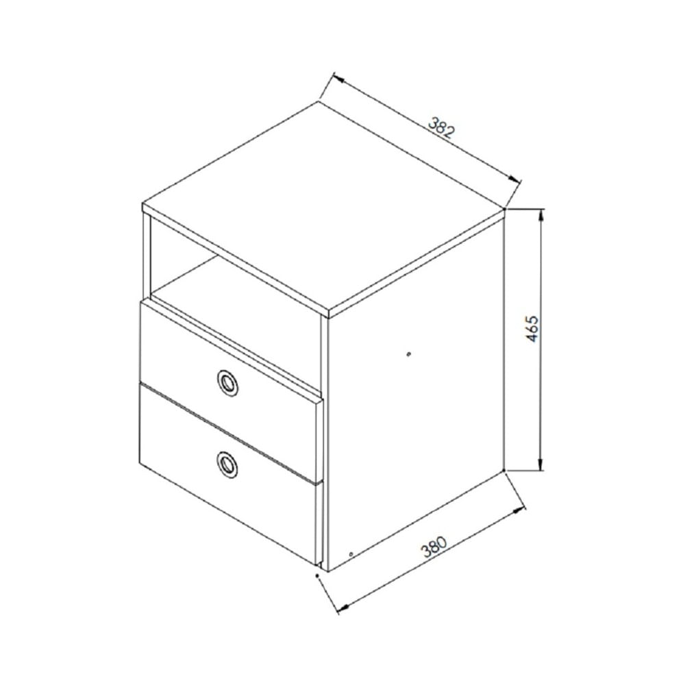 Encontraproduto.com.br - Mesa de Cabeceira com 2 Gavetas Multimóveis CR35099 Branca