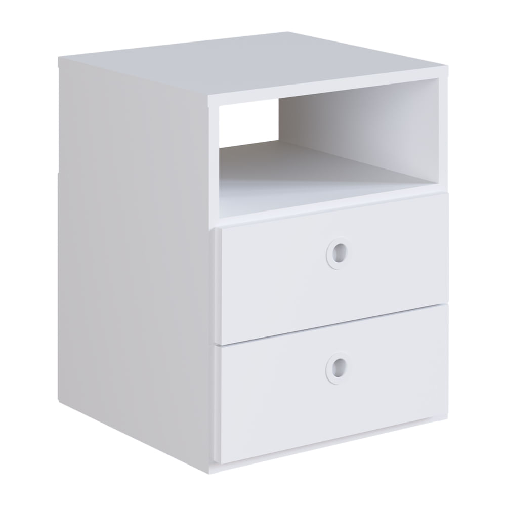Encontraproduto.com.br - Mesa de Cabeceira com 2 Gavetas Multimóveis CR35099 Branca