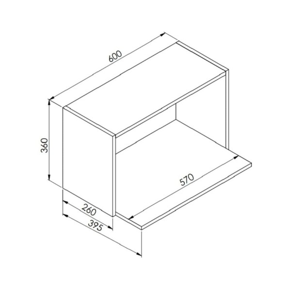 Encontraproduto.com.br - Armário Nicho Para Microondas 60cm Multimóveis Cr20093 Branco Branco