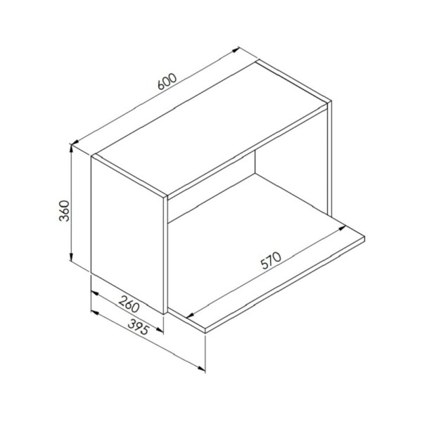 Encontraproduto.com.br - Armário Nicho Para Microondas 60cm Multimóveis Cr20093 Branco Branco