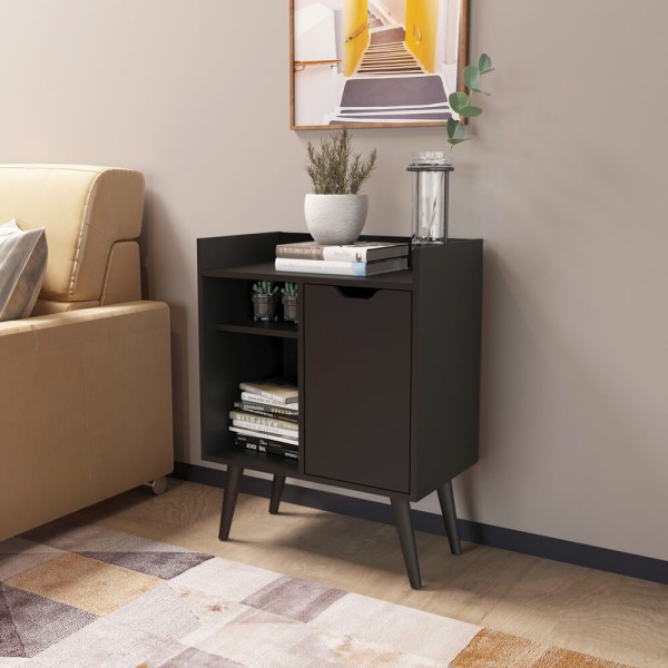 Encontraproduto.com.br - Aparador Retrô 60cm com 1 Porta Multimóveis CR50063 Preto