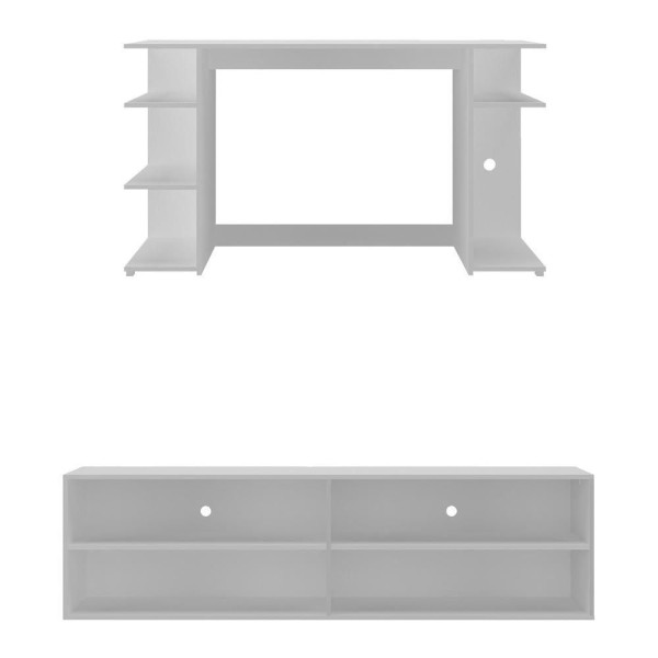 Encontraproduto.com.br - Conjunto Mesa Gamer E Rack Tv Até 75
