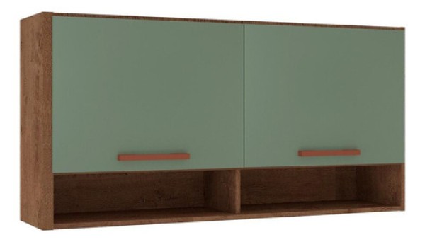 Encontraproduto.com.br - Armário Aéreo 120cm Com 2 Portas Multimóveis Cr20220 Cor Freijó Rústico/Green