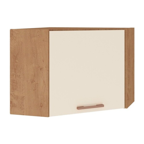 Encontraproduto.com.br - Armário Aéreo de Canto 1 Porta Multimóveis CR20225 Canelato Rústico/Natura Off White