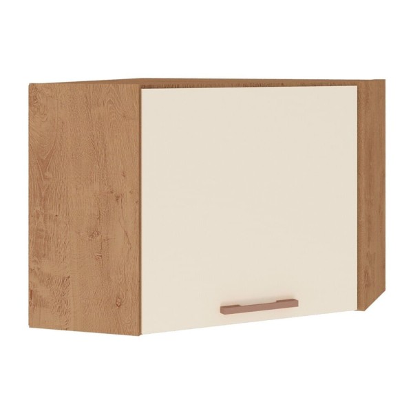 Encontraproduto.com.br - Armário Aéreo de Canto 1 Porta Multimóveis CR20225 Canelato Rústico/Natura Off White