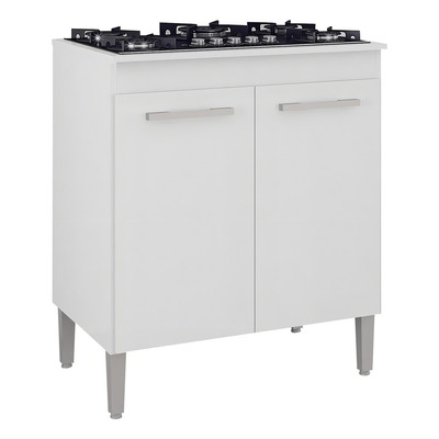 Balcão Cozinha para Cooktop com 2 Portas Multimóveis CR20106 Branco
