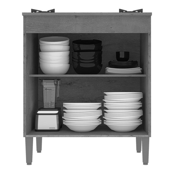 Encontraproduto.com.br - Balcão Cozinha para Cooktop com 2 Portas Multimóveis CR20106 Branco