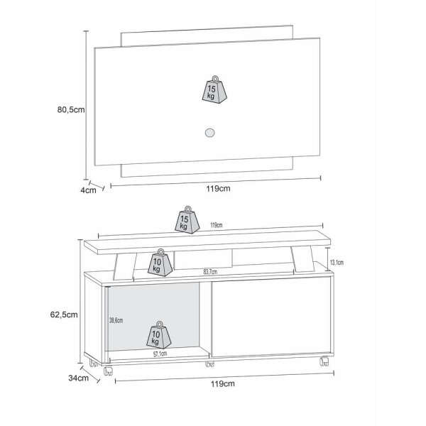 Encontraproduto.com.br - Rack com Painel TV até 50