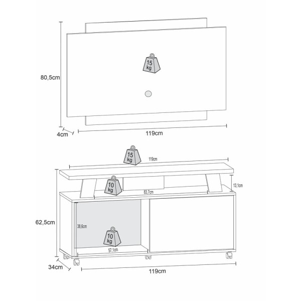 Encontraproduto.com.br - Rack com Painel TV até 50