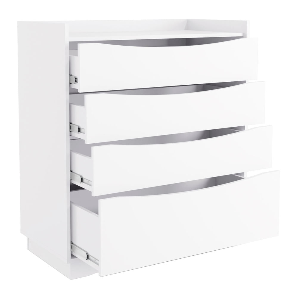 Encontraproduto.com.br - Cômoda Com 4 Gavetas Multimóveis Cr35152 Branco Branco