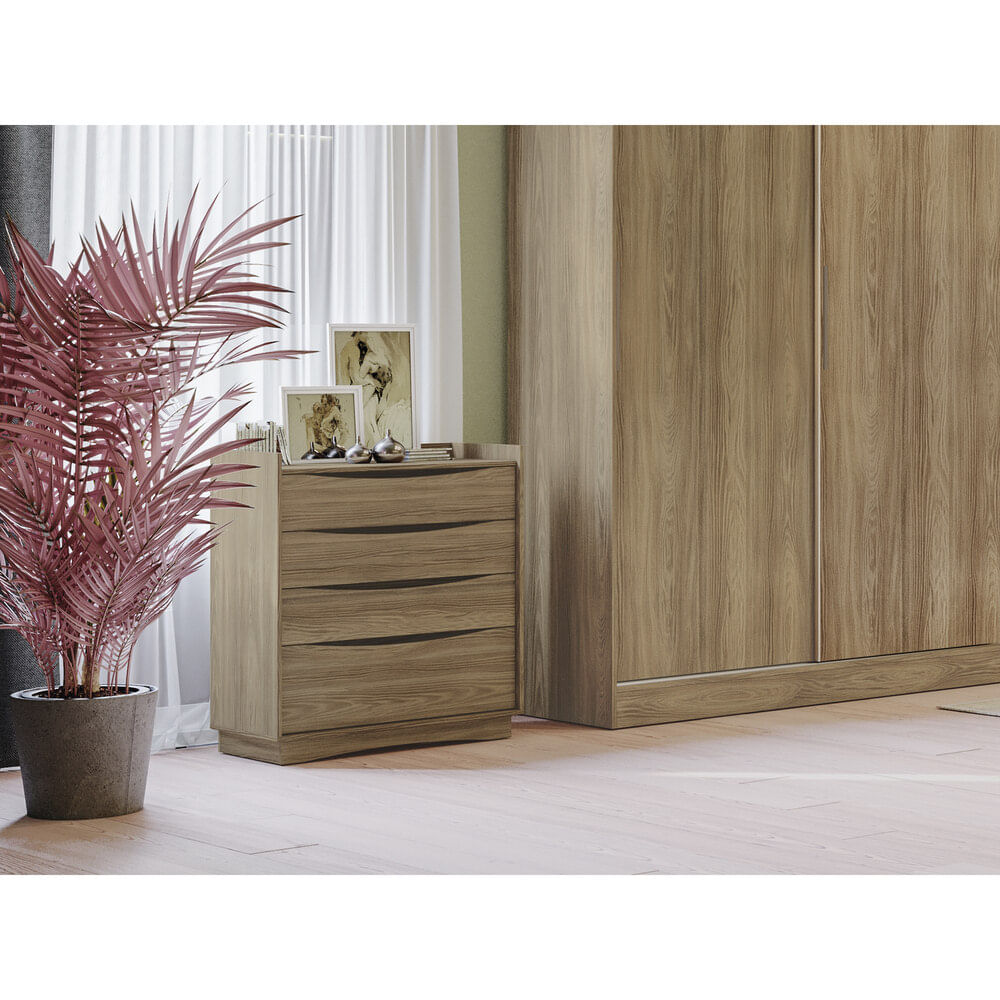 Encontraproduto.com.br - Cômoda Com 4 Gavetas Multimóveis Cr35152 Nogueira Nogueira