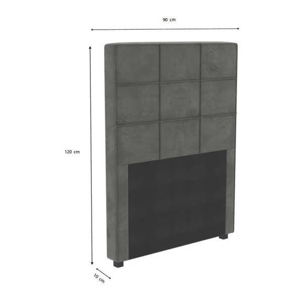 Encontraproduto.com.br - Cabeceira Estofada Solteiro 90cm Multimóveis CR35159 Chumbo