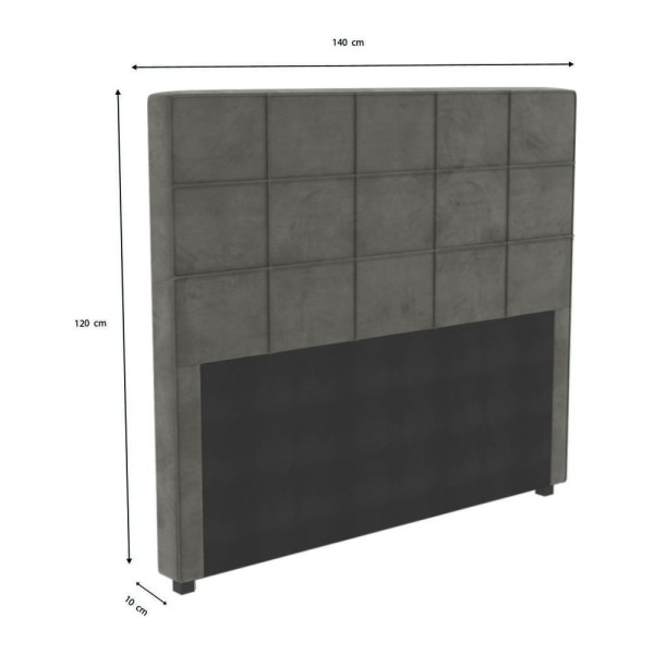Encontraproduto.com.br - Cabeceira Estofada Casal 140cm Multimóveis CR35160 Chumbo