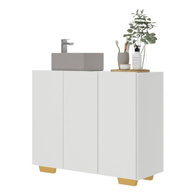Gabinete Banheiro 45cm 1 Porta Retrô Multimóveis CR10120 Preto