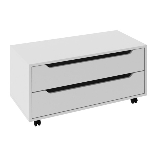 Encontraproduto.com.br - Gabinete Banheiro 80cm 2 Gavetas Retrô Com Rodízios Multimóveis Cr10121 Branco Branco