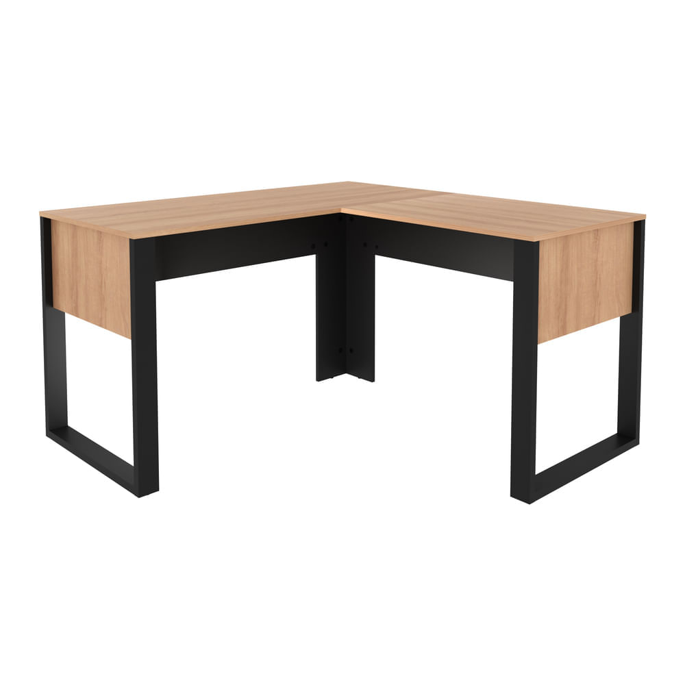 Mesa de Canto para Escritório 136cm Multimóveis CR25263 Amêndoa/Preto